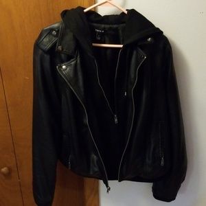 Torrid moto jacket with hoodie